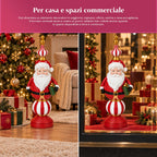 Statuetta Natalizia 76 cm in Resina, Decorazione Babbo Natale e Soldatino Schiaccianoci, Bianco o Rosso