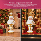 Statuetta Natalizia 76 cm in Resina, Decorazione Babbo Natale e Soldatino Schiaccianoci, Bianco o Rosso