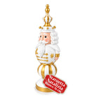 Statuetta Natalizia 76 cm in Resina, Decorazione Babbo Natale e Soldatino Schiaccianoci, Bianco o Rosso