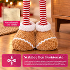 Pupazzo Pan di Zenzero Natalizio Espandibile 50-80 cm, Decorazione Natalizia in Peluche con Gambe Telescopiche, 2 Varianti