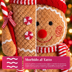 Pupazzo Pan di Zenzero Natalizio Espandibile 50-80 cm, Decorazione Natalizia in Peluche con Gambe Telescopiche, 2 Varianti