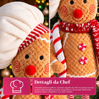 Pupazzo Pan di Zenzero Natalizio Espandibile 50-80 cm, Decorazione Natalizia in Peluche con Gambe Telescopiche, 2 Varianti