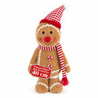 Gingerbread Man Plush Toy 30 and 40 cm – Christmas Decoration with Chef Hat or Christmas Beanie