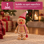 Gingerbread Man Plush Toy 30 and 40 cm – Christmas Decoration with Chef Hat or Christmas Beanie
