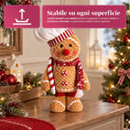 Gingerbread Man Plush Toy 30 and 40 cm – Christmas Decoration with Chef Hat or Christmas Beanie