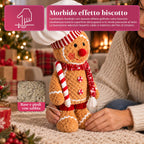 Gingerbread Man Plush Toy 30 and 40 cm – Christmas Decoration with Chef Hat or Christmas Beanie
