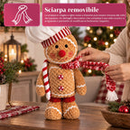 Gingerbread Man Plush Toy 30 and 40 cm – Christmas Decoration with Chef Hat or Christmas Beanie