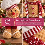 Gingerbread Man Plush Toy 30 and 40 cm – Christmas Decoration with Chef Hat or Christmas Beanie