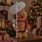 Gingerbread Man Plush Toy 30 and 40 cm – Christmas Decoration with Chef Hat or Christmas Beanie