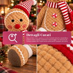 Gingerbread Man Plush Toy 30 and 40 cm – Christmas Decoration with Chef Hat or Christmas Beanie