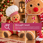 Gingerbread Man Plush Toy 30 and 40 cm – Christmas Decoration with Chef Hat or Christmas Beanie