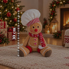 Gingerbread Man Plush Toy 30 and 40 cm – Christmas Decoration with Chef Hat or Christmas Beanie