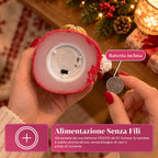 Candela Natalizia LED a Batteria in 3 Varianti – Babbo Natale con Albero, Orsetto e Faccina d'Orso, Fiamma Effetto Reale, Decorazione Natalizia