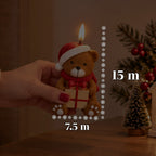 Candela Natalizia LED a Batteria in 3 Varianti – Babbo Natale con Albero, Orsetto e Faccina d'Orso, Fiamma Effetto Reale, Decorazione Natalizia