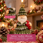 Candela Natalizia LED a Batteria in 3 Varianti – Babbo Natale con Albero, Orsetto e Faccina d'Orso, Fiamma Effetto Reale, Decorazione Natalizia