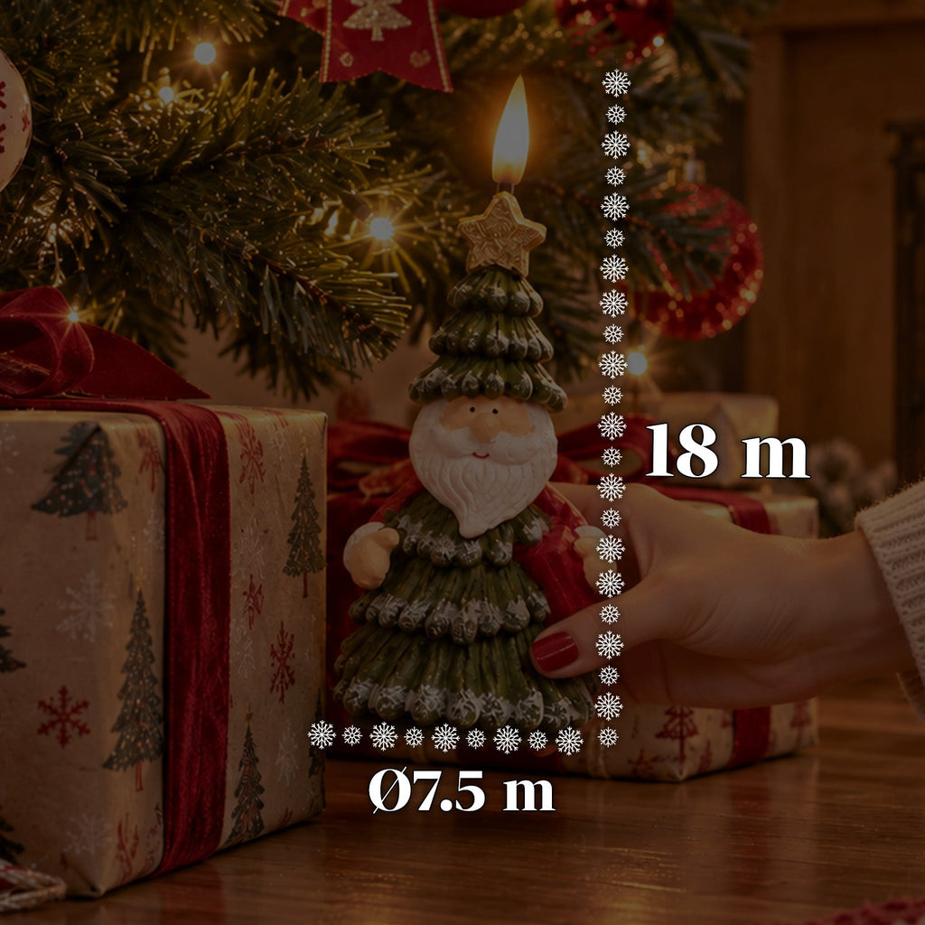 Candela Natalizia LED a Batteria in 3 Varianti – Babbo Natale con Albero, Orsetto e Faccina d'Orso, Fiamma Effetto Reale, Decorazione Natalizia