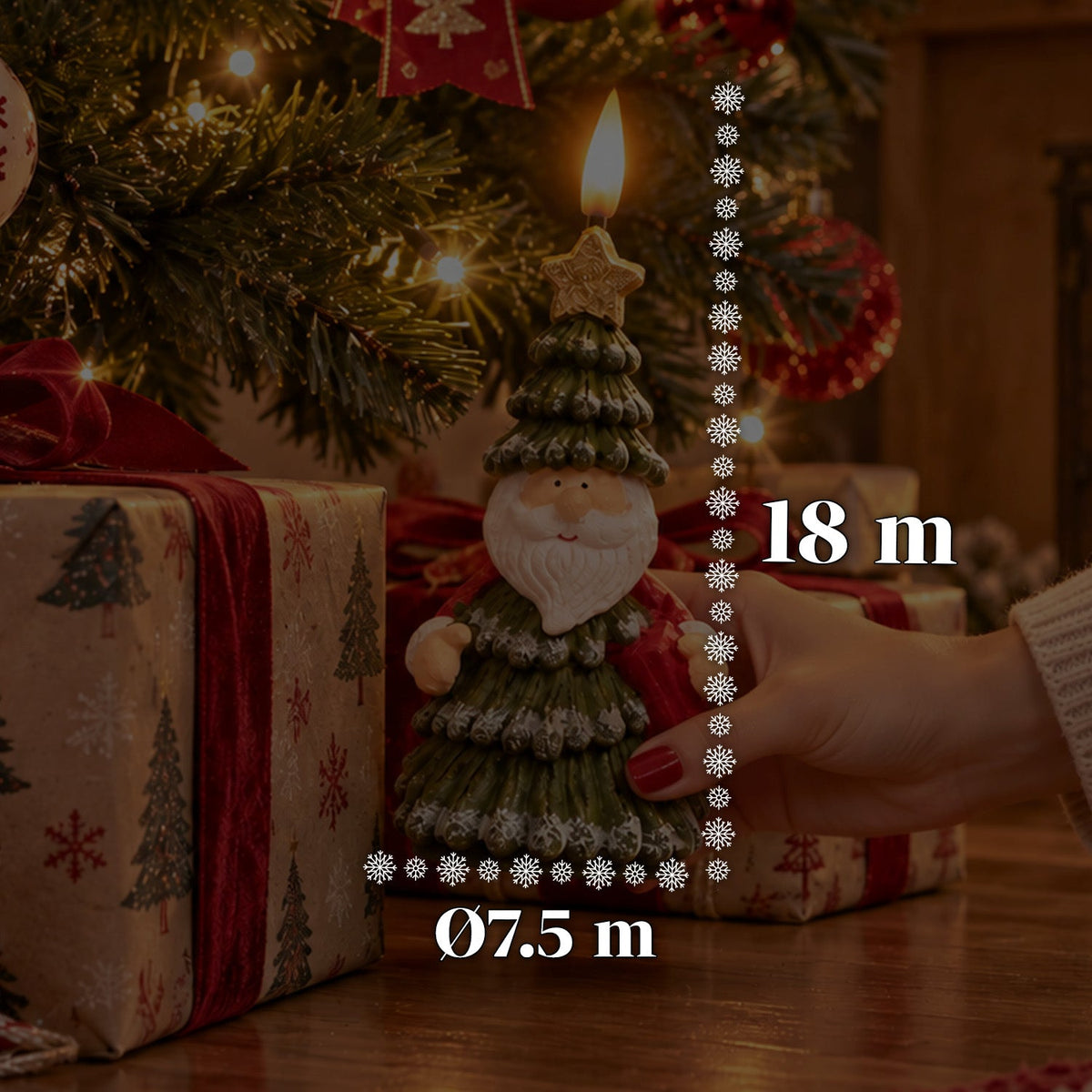 Candela Natalizia LED a Batteria in 3 Varianti – Babbo Natale con Albero, Orsetto e Faccina d'Orso, Fiamma Effetto Reale, Decorazione Natalizia