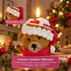 Candela Natalizia LED a Batteria in 3 Varianti – Babbo Natale con Albero, Orsetto e Faccina d'Orso, Fiamma Effetto Reale, Decorazione Natalizia