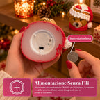 Candela Natalizia LED a Batteria in 3 Varianti – Babbo Natale con Albero, Orsetto e Faccina d'Orso, Fiamma Effetto Reale, Decorazione Natalizia