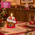 Candela Natalizia LED a Batteria in 3 Varianti – Babbo Natale con Albero, Orsetto e Faccina d'Orso, Fiamma Effetto Reale, Decorazione Natalizia