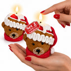 Candela Natalizia LED a Batteria in 3 Varianti – Babbo Natale con Albero, Orsetto e Faccina d'Orso, Fiamma Effetto Reale, Decorazione Natalizia