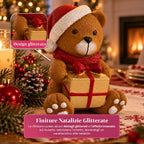 Candela Natalizia LED a Batteria in 3 Varianti – Babbo Natale con Albero, Orsetto e Faccina d'Orso, Fiamma Effetto Reale, Decorazione Natalizia