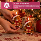 Candela Natalizia LED a Batteria in 3 Varianti – Babbo Natale con Albero, Orsetto e Faccina d'Orso, Fiamma Effetto Reale, Decorazione Natalizia
