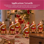 Candela Natalizia LED a Batteria in 3 Varianti – Babbo Natale con Albero, Orsetto e Faccina d'Orso, Fiamma Effetto Reale, Decorazione Natalizia
