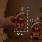 Candela Natalizia LED a Batteria in 3 Varianti – Babbo Natale con Albero, Orsetto e Faccina d'Orso, Fiamma Effetto Reale, Decorazione Natalizia