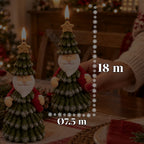 Candela Natalizia LED a Batteria in 3 Varianti – Babbo Natale con Albero, Orsetto e Faccina d'Orso, Fiamma Effetto Reale, Decorazione Natalizia