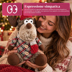 Renna Natalizia Decorativa in Poliestere - Ornamento di Natale con Base Sabbiata, Design Simpatico, 4 Varianti Stile, 2 Misure 35 e 50 cm