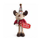 Renna Natalizia Decorativa in Poliestere - Ornamento di Natale con Base Sabbiata, Design Simpatico, 4 Varianti Stile, 2 Misure 35 e 50 cm