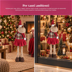 Decorative Extendable Christmas Reindeer 55-85 cm - Christmas Ornament with Telescopic Legs, Metal Structure, Polyester, 4 Style Variants