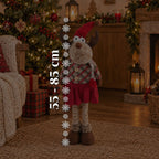 Decorative Extendable Christmas Reindeer 55-85 cm - Christmas Ornament with Telescopic Legs, Metal Structure, Polyester, 4 Style Variants