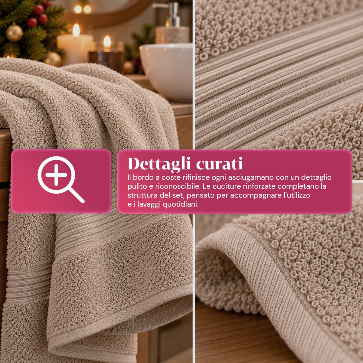 Set 3 Asciugamani in 100% Cotone – Tris Bagno con Telo 90x140, Asciugamano 60x100 e Ospite 40x60 cm, Morbidi e Assorbenti, 6 Colori