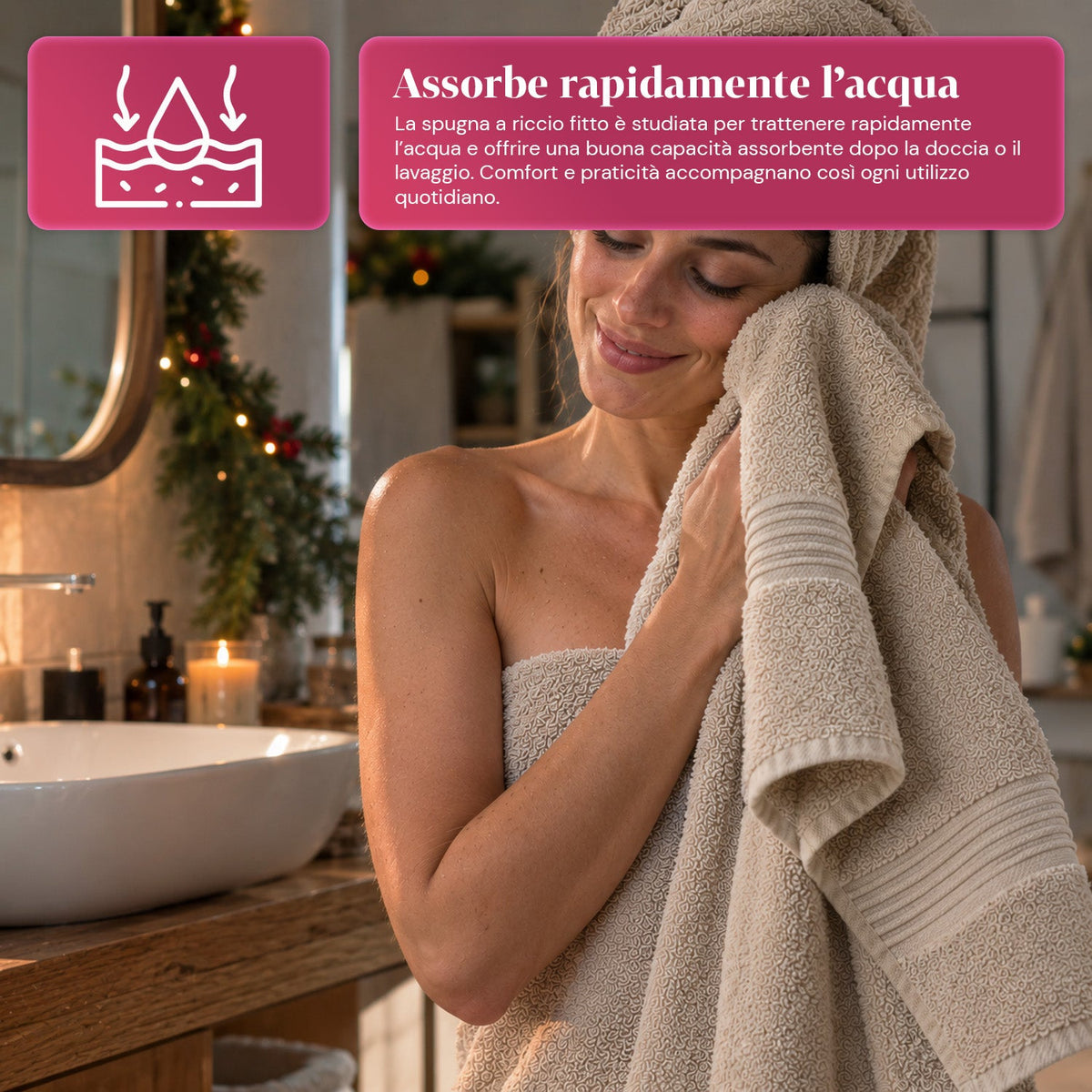 Set 3 Asciugamani in 100% Cotone – Tris Bagno con Telo 90x140, Asciugamano 60x100 e Ospite 40x60 cm, Morbidi e Assorbenti, 6 Colori