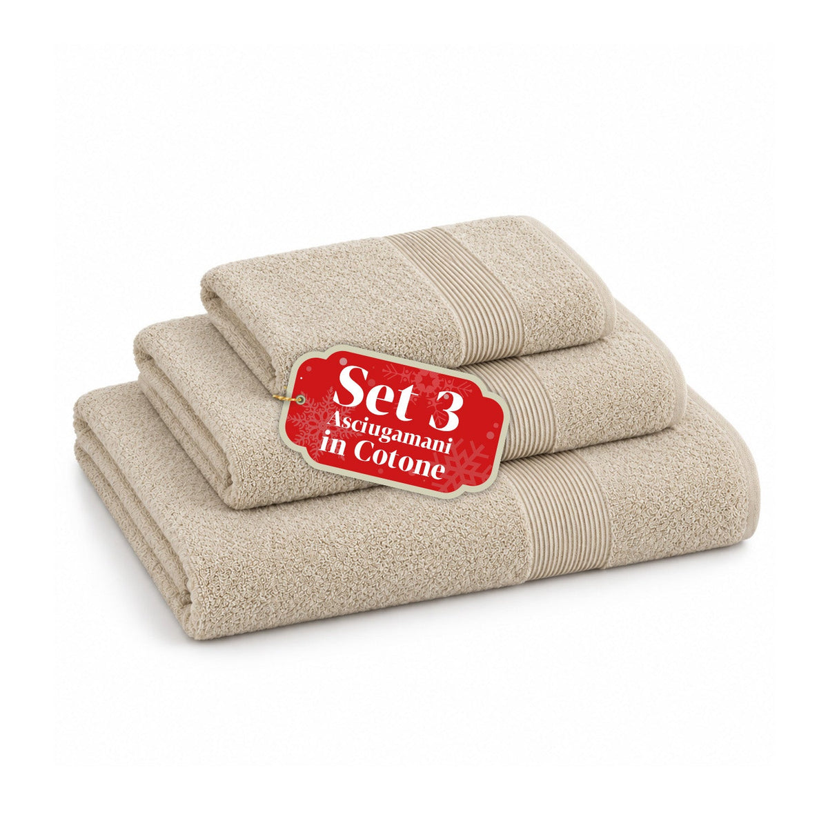 Set 3 Asciugamani in 100% Cotone – Tris Bagno con Telo 90x140, Asciugamano 60x100 e Ospite 40x60 cm, Morbidi e Assorbenti, 6 Colori