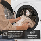 Lavatrice a Carica Frontale 6 kg, Classe A, 1200 Giri/min, Slim 41 cm, Lavaggio a Vapore, Cestello a Nido d'Ape, Sicurezza Bambini, Bianco o Grigio