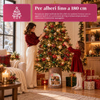 Base per Albero di Natale a Tronco con LED Animati e Personaggi 3D per Alberi fino a 180 cm - Copribase in Ferro e Magnesio con Attacco Ø 4 cm