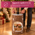 Base per Albero di Natale a Tronco con LED Animati e Personaggi 3D per Alberi fino a 180 cm - Copribase in Ferro e Magnesio con Attacco Ø 4 cm