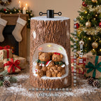 Base per Albero di Natale a Tronco con LED Animati e Personaggi 3D per Alberi fino a 180 cm - Copribase in Ferro e Magnesio con Attacco Ø 4 cm
