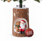 Base per Albero di Natale a Tronco con LED Animati e Personaggi 3D per Alberi fino a 180 cm - Copribase in Ferro e Magnesio con Attacco Ø 4 cm
