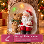 Base per Albero di Natale a Tronco con LED Animati e Personaggi 3D per Alberi fino a 180 cm - Copribase in Ferro e Magnesio con Attacco Ø 4 cm