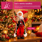 Babbo Natale con luci e musica, statua natalizia decorativa 65-95-120 cm, ornamento luminoso a batteria - Blind Box