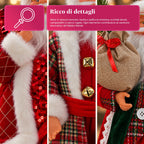Babbo Natale con luci e musica, statua natalizia decorativa 65-95-120 cm, ornamento luminoso a batteria - Blind Box