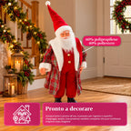 Babbo Natale con luci e musica, statua natalizia decorativa 65-95-120 cm, ornamento luminoso a batteria - Blind Box