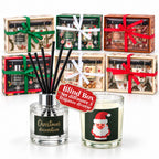 Set Diffusore di Fragranze per Ambienti con Bastoncini e Candela Profumata, Fragranze Natalizie, Cofanetto Regalo di Natale