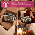 Set Diffusore di Fragranze per Ambienti con Bastoncini e Candela Profumata, Fragranze Natalizie, Cofanetto Regalo di Natale