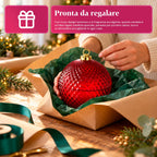 Candela Profumata in Vetro Decorato a Forma di Sfera o Albero – Fragranze Pino, Cannella e Vaniglia – Contenitore Riutilizzabile
