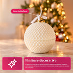 Candela Profumata in Vetro Decorato a Forma di Sfera o Albero – Fragranze Pino, Cannella e Vaniglia – Contenitore Riutilizzabile